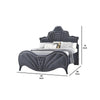 Velvet Upholstered Channel Tufted Eastern King Bed Gray By Casagear Home BM235334