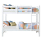 Wooden Twin Over Twin Bunk Bed with Attached Ladder White By Casagear Home BM235360