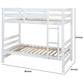 Wooden Twin Over Twin Bunk Bed with Attached Ladder White By Casagear Home BM235360