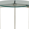 24 Inches Round Glass Top End Table with Y Shape Base Chrome By Casagear Home BM235388