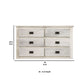 Plank Design 6 Drawer Wooden Dresser with Bail Pulls White By Casagear Home BM235420