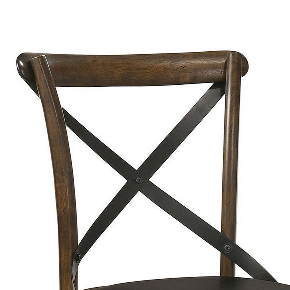 Wooden Crossback Side Chairs with Saber Legs Set of 2 Brown By Casagear Home BM235429