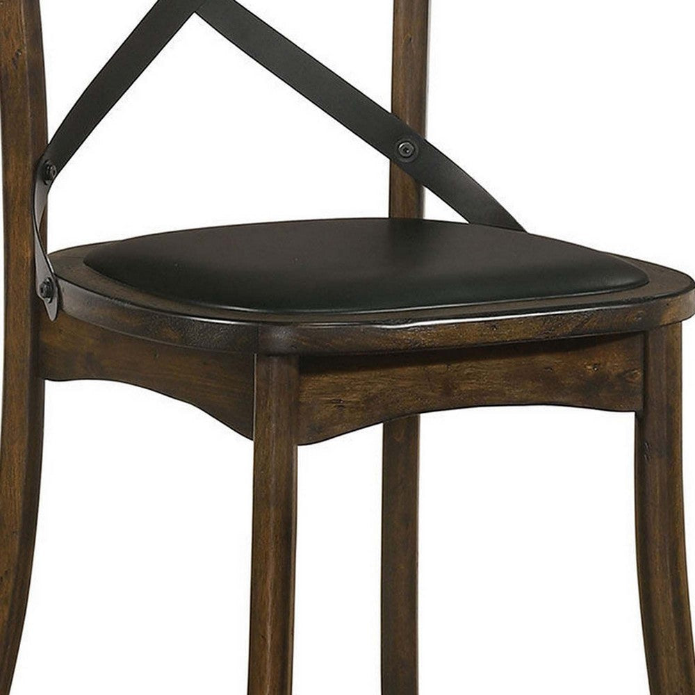 Wooden Crossback Side Chairs with Saber Legs Set of 2 Brown By Casagear Home BM235429