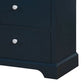 Transitional 7 Drawer Wooden Dresser with Knob Pulls Blue By Casagear Home BM235451