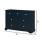 Transitional 7 Drawer Wooden Dresser with Knob Pulls Blue By Casagear Home BM235451