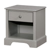 1 Drawer Transitional Wooden Nightstand with Open Compartment, Gray By Casagear Home