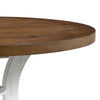 Dual Tone Round Top Dining Table with Pedestal Base Brown and White By Casagear Home BM235501