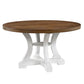 Dual Tone Round Top Dining Table with Pedestal Base Brown and White By Casagear Home BM235501