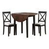 Drop Down Leaf 3 Piece Dining Table Set with X Shaped Back Gray - BM235507 By Casagear Home BM235507