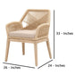 Intricate Rope Weaved Padded Arm Chair Set of 2 Beige and Brown By Casagear Home BM235554