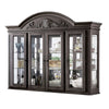 Wooden Arched Top Hutch with 2 Glass Shelves, Brown By Casagear Home