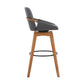 30 Inches Leatherette Swivel Barstool Gray and Brown By Casagear Home BM236355