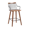 26 Inches Counter Height Barstool with Spindle Back Brown and Black By Casagear Home BM236366