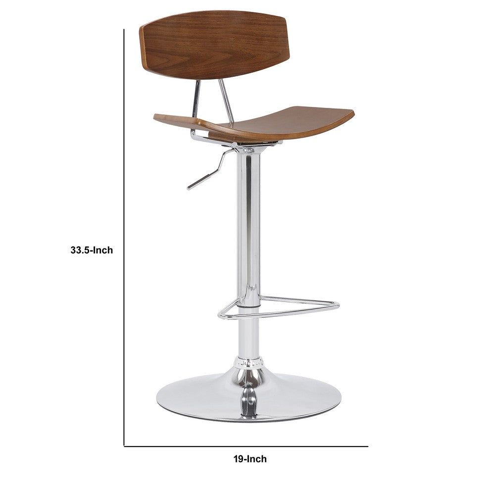 Saddle Seat Metal Barstool with Adjustable Height Brown By Casagear Home BM236368