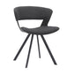 18 Inches Curved Padded Dining Chair with Angled Legs Black By Casagear Home BM236371