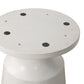 Round Top Concrete Table with Pedestal Base White and Bronze By Casagear Home BM236589