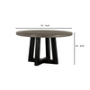 55 Inches Round Concrete Top Dining Table Gray and Black By Casagear Home BM236671