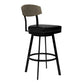 26 Inch Metal and Leatherette Swivel Barstool Black By Casagear Home BM236779