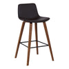 35 Inch Wooden Barstool with Leatherette Seat Brown By Casagear Home BM236787