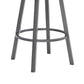 26 Inches Metal Cross Back Counter Barstool with Leatherette Seat Gray By Casagear Home BM236799