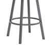 26 Inches Metal Cross Back Counter Barstool with Leatherette Seat Gray By Casagear Home BM236799