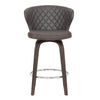 Curved Back Leatherette Barstool with Swivel Mechanism Brown By Casagear Home BM236834