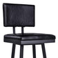 26’’ Lumbar Back Faux Leather Barstool with Stainless Steel Legs Black By Casagear Home BM236920