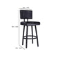 26’’ Lumbar Back Faux Leather Barstool with Stainless Steel Legs Black By Casagear Home BM236920