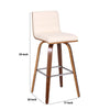 Leatherette Sloped Seat Barstool with Angled Legs Cream By Casagear Home BM236980