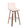 Leatherette Sloped Seat Barstool with Angled Legs Cream By Casagear Home BM236980