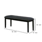 Fabric Seat Bench with Wooden Sleek Block Legs Black and Gray - BM237156 By Casagear Home BM237156