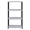 4 Tier Design Bookshelf with Metal Tubular Legs Antique White By Casagear Home BM237179