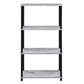 4 Tier Design Bookshelf with Metal Tubular Legs Antique White By Casagear Home BM237179