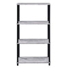 4 Tier Design Bookshelf with Metal Tubular Legs Antique White By Casagear Home BM237179