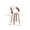 Mid Century Curved Back Swivel Counter Barstool, Cream - BM237211 By Casagear Home