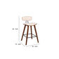 Mid Century Top Padded Back Counter Barstool Cream - BM237213 By Casagear Home BM237213