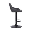 Metal and Leatherette Bar Stool with Adjustable Height Black By Casagear Home BM237248