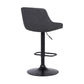 Metal and Leatherette Bar Stool with Adjustable Height Black By Casagear Home BM237248