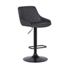 Metal and Leatherette Bar Stool with Adjustable Height, Black By Casagear Home