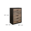 Rustic Style 5 Drawer Wooden Chest with Metal Bar Handles Brown By Casagear Home BM237352