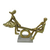 17 Inches Metal Couple on Seesaw Sculpture, Gold By Casagear Home