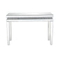 Mirror Inlay Sofa Table with Faux Crystal Accents Silver By Casagear Home BM238106