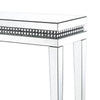 Mirror Inlay Sofa Table with Faux Crystal Accents Silver By Casagear Home BM238106