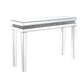 Mirror Inlay Sofa Table with Faux Crystal Accents Silver By Casagear Home BM238106