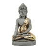 Sitting Buddha Design Resin Accent Decor Gray By Casagear Home BM238266