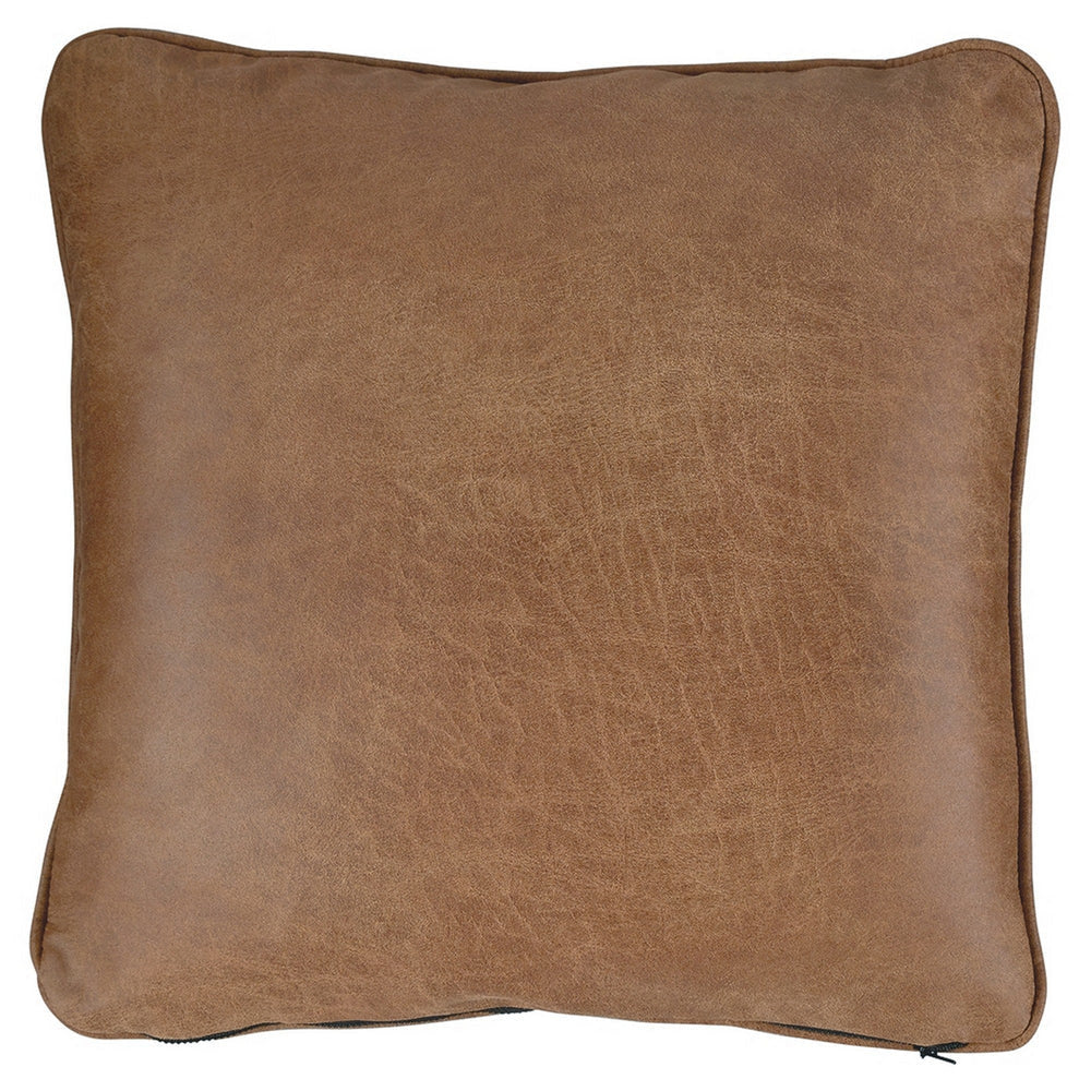 20 x 20 Leatherette Accent Pillow Set of 4 Brown By Casagear Home BM238361