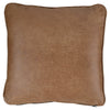 20 x 20 Leatherette Accent Pillow Set of 4 Brown By Casagear Home BM238361