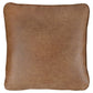 20 x 20 Leatherette Accent Pillow, Set of 4, Brown By Casagear Home