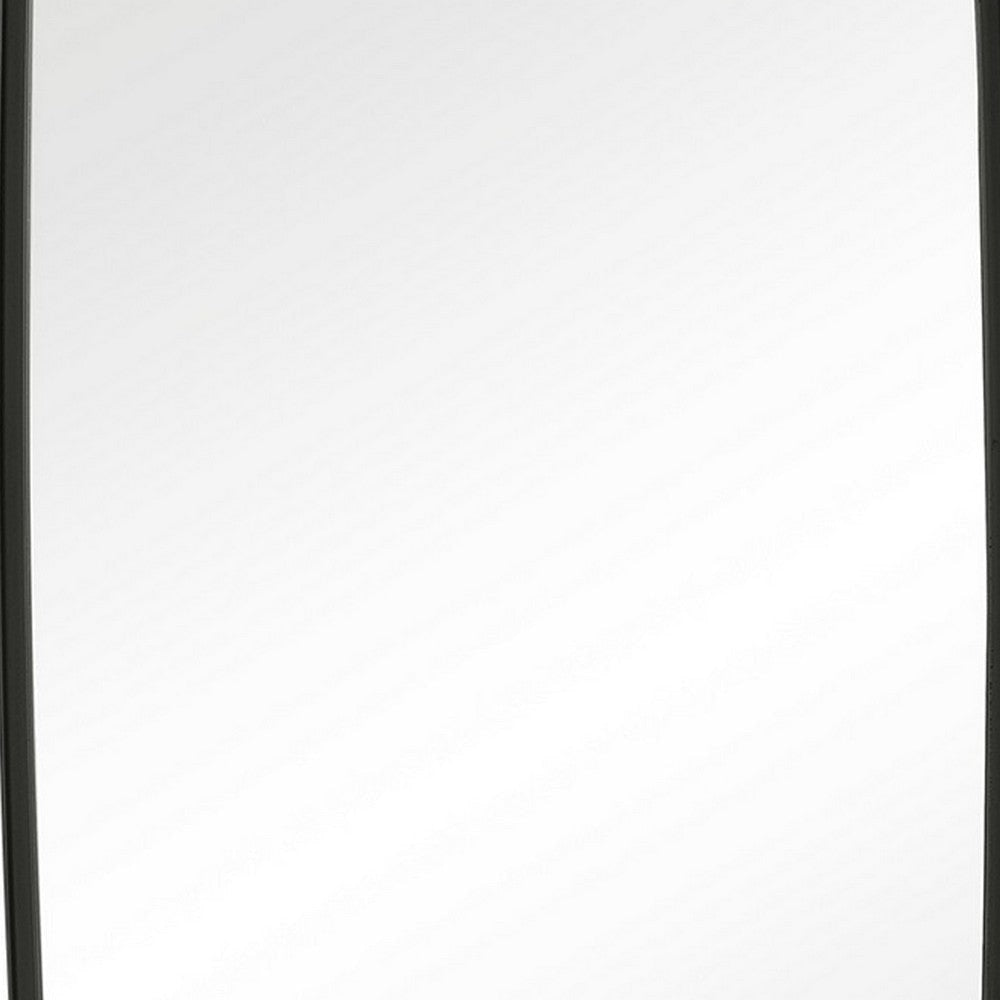 60 Inch Full Length Metal Frame Contemporary Mirror Black By Casagear Home BM239255