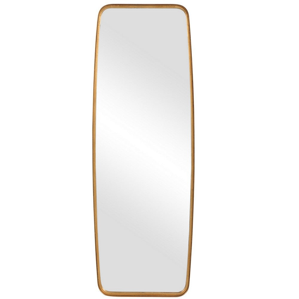 60 Inch Full Length Metal Frame Contemporary Mirror, Gold By Casagear Home